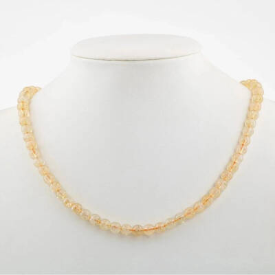 Sitrin 6 mm Dizi Doğal Taş Kolye - Osmanlı Doğaltaş