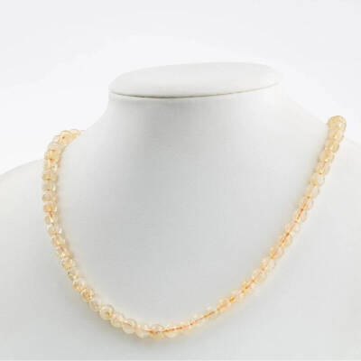 Sitrin 6 mm Dizi Doğal Taş Kolye - 3