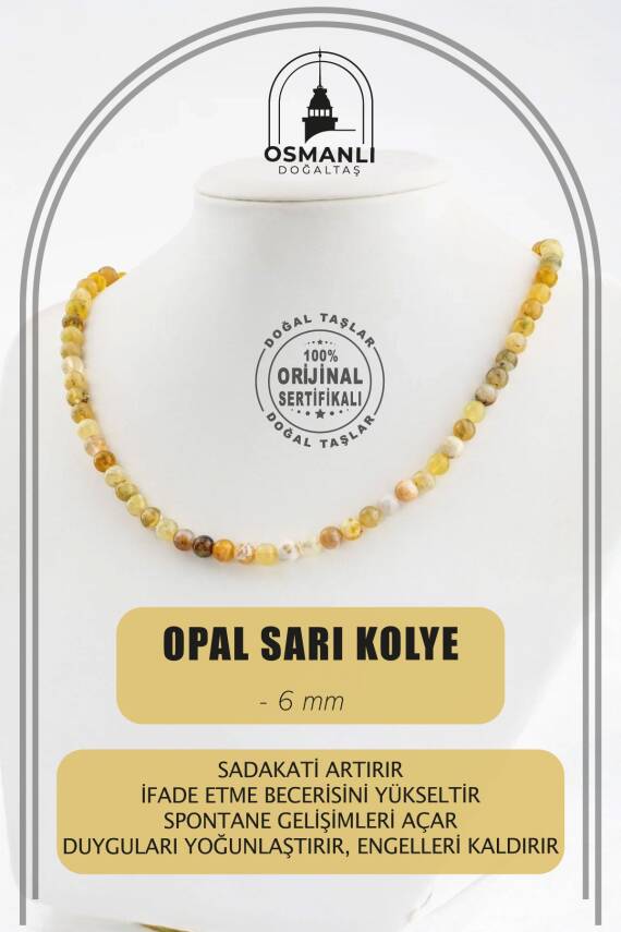 Sitrin 6 mm Dizi Doğal Taş Kolye - 1