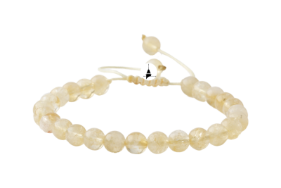 Sitrin 6mm Merdiven Kapama Doğal Taş Bileklik - 3