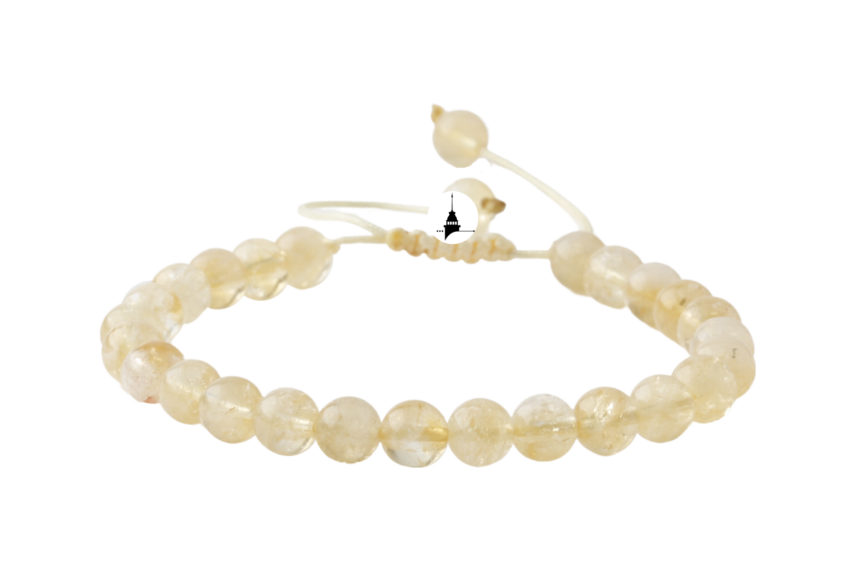 Sitrin 6mm Merdiven Kapama Doğal Taş Bileklik - 3