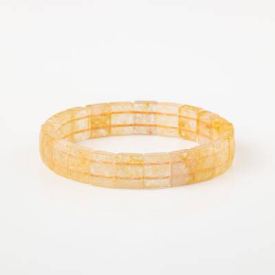 Sitrin Doğal Taş Kare Kesim Geniş Kesim Bileklik - 4