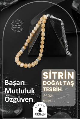 Sitrin Doğal Taş Tesbih 33lük - 8mm - 2