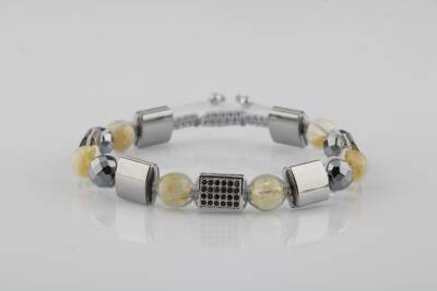 Sitrin Hematit Zirkon Doğal Taş Bileklik - Osmanlı Doğaltaş