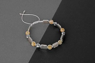 Sitrin Hematit Zirkon Doğal Taş Bileklik - 2