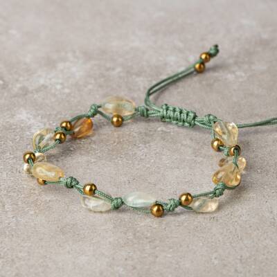 Sitrin Natürel Kesim Doğal Taş Makrome Bileklik - 3