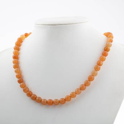 Siyah Göz Akik 6 mm Dizi Doğal Taş Kolye - 2