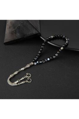 Siyah Göz Akik Doğal Taş Tesbih 33lük - 6mm - Osmanlı Doğaltaş