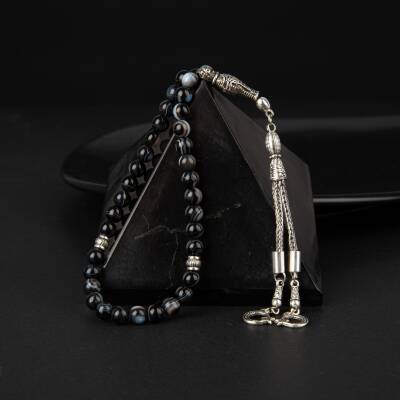 Siyah Göz Akik Doğal Taş Tesbih 33lük - 6mm - 3