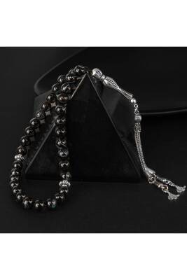 Siyah Göz Akik Doğal Taş Tesbih 33lük - 8mm - Osmanlı Doğaltaş