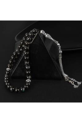 Siyah Göz Akik Doğal Taş Tesbih 33lük - 8mm - 3