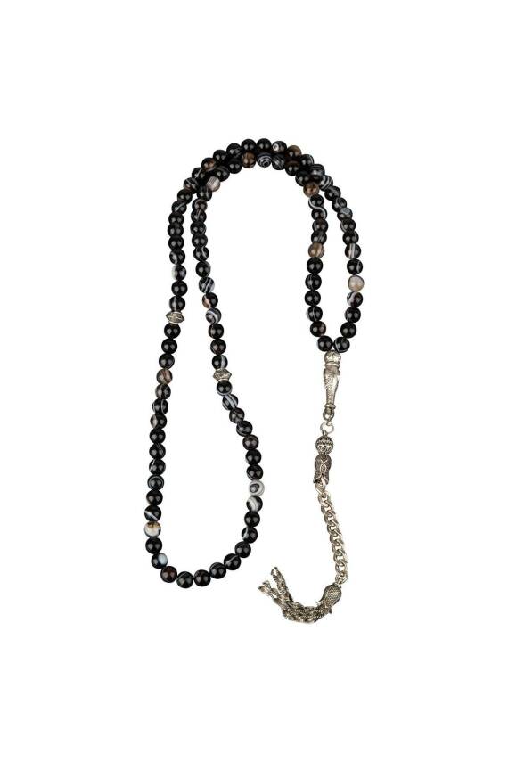 Siyah Göz Akik Doğal Taş Tesbih 99luk - 6mm - 3