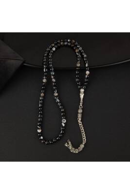 Siyah Göz Akik Doğal Taş Tesbih 99luk - 6mm - 4