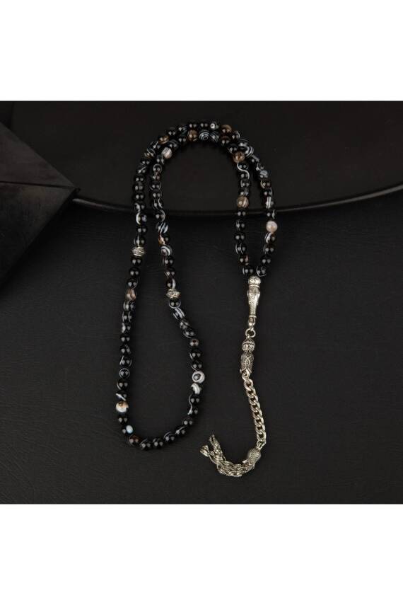 Siyah Göz Akik Doğal Taş Tesbih 99luk - 6mm - 4