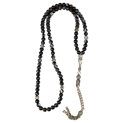 Siyah Göz Akik Doğal Taş Tesbih 99luk - 6mm - 4