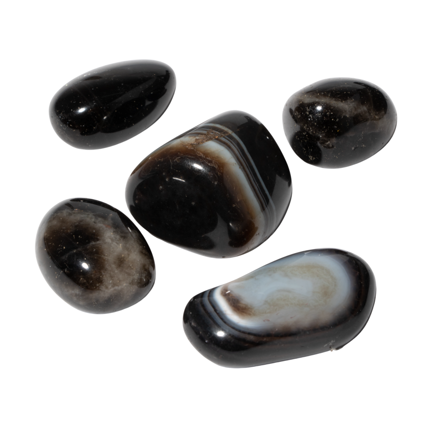 Siyah Göz Akik Doğal Taş Tımbıl El Taşı - 1