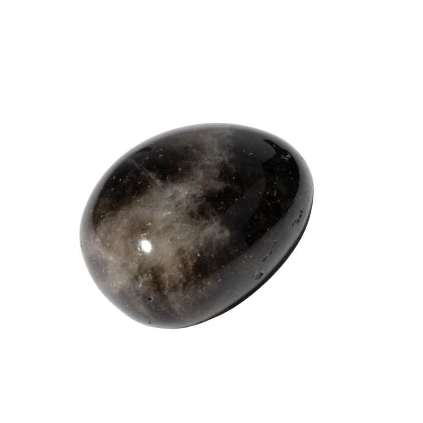 Siyah Göz Akik Doğal Taş Tımbıl El Taşı - 3