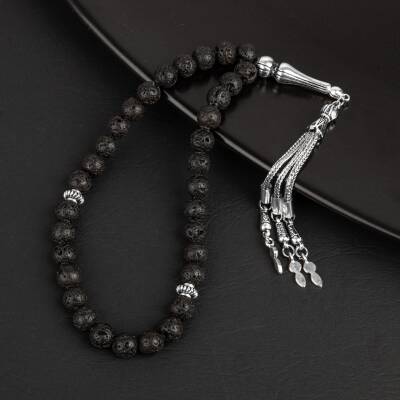 Siyah Lav Taşı Doğal Taş Tesbih 33lük - 8mm - 3