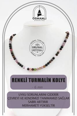 Siyah Turmalin 6 mm Dizi Doğal Taş Kolye - Osmanlı Doğaltaş