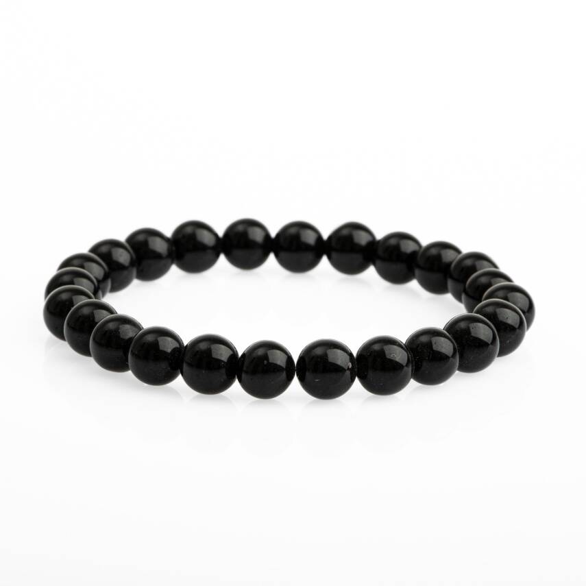 Siyah Turmalin 8mm Doğal Taş Bileklik - 2