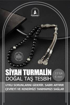 Siyah Turmalin Doğal Taş Tesbih 33lük - 6mm - 2