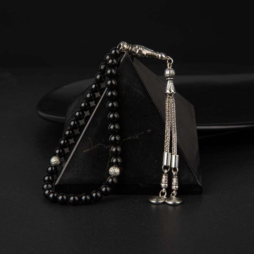 Siyah Turmalin Doğal Taş Tesbih 33lük - 6mm - 3