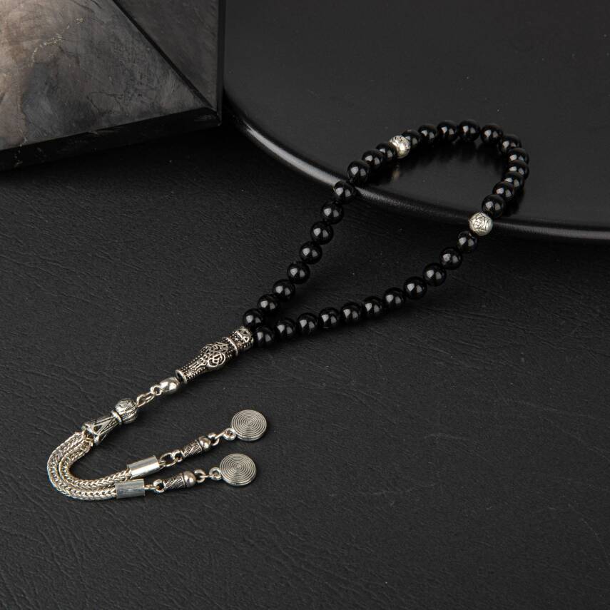 Siyah Turmalin Doğal Taş Tesbih 33lük - 6mm - 5