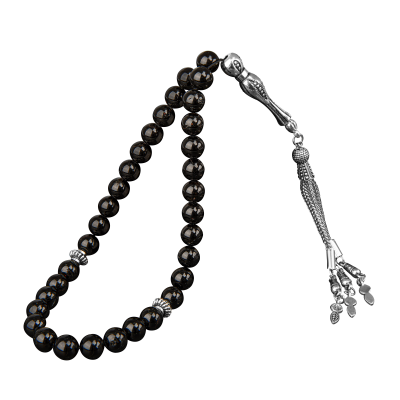 Siyah Turmalin Doğal Taş Tesbih 33lük - 8mm - 4