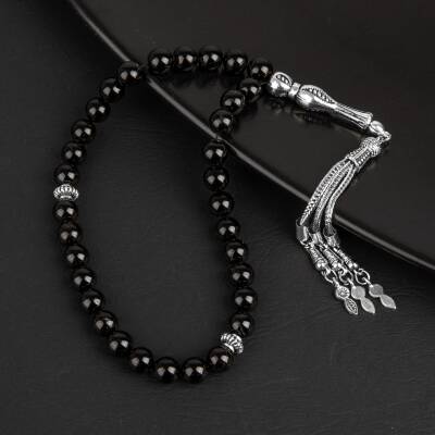 Siyah Turmalin Doğal Taş Tesbih 33lük - 8mm - 5