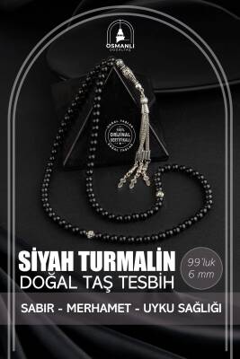 Siyah Turmalin Doğal Taş Tesbih 99luk - 6mm - 2