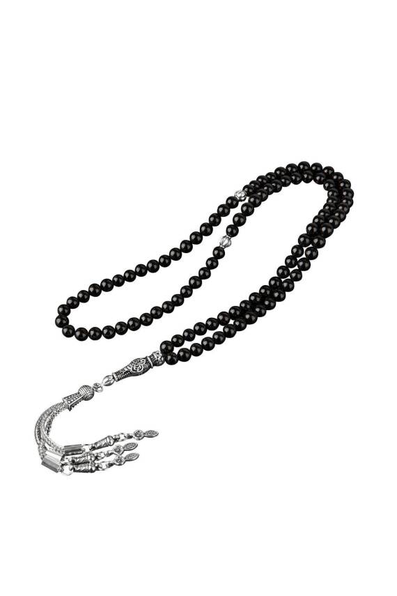 Siyah Turmalin Doğal Taş Tesbih 99luk - 6mm - 3