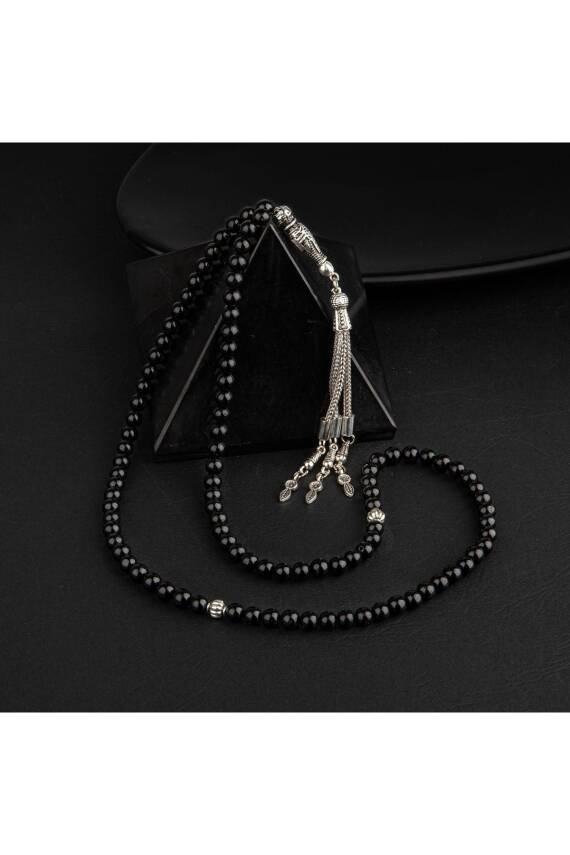 Siyah Turmalin Doğal Taş Tesbih 99luk - 6mm - 5