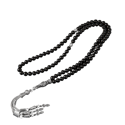 Siyah Turmalin Doğal Taş Tesbih 99luk - 6mm - Osmanlı Doğaltaş