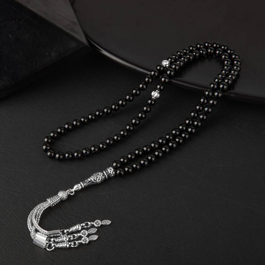 Siyah Turmalin Doğal Taş Tesbih 99luk - 6mm - 2