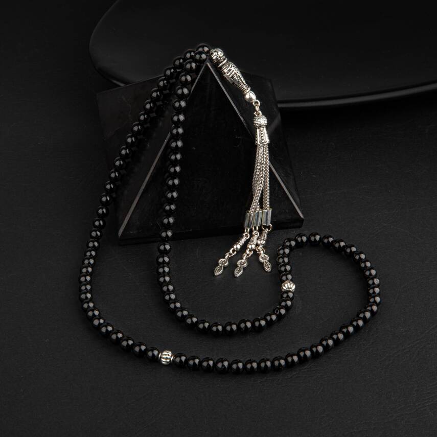 Siyah Turmalin Doğal Taş Tesbih 99luk - 6mm - 3