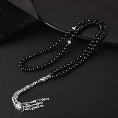 Siyah Turmalin Doğal Taş Tesbih 99luk - 6mm - 5