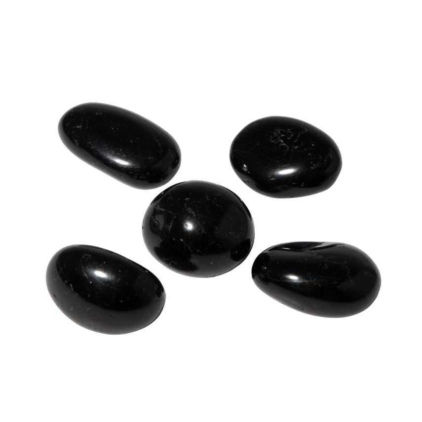 Siyah Turmalin Doğal Taş Tımbıl El Taşı - 4