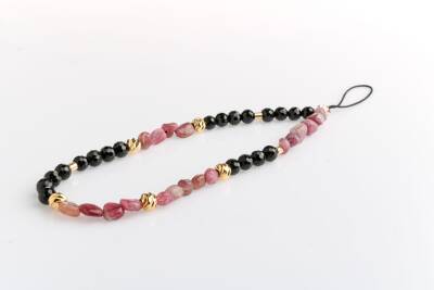 Siyah Turmalin, Pembe Turmalin Doğal Taş Telefon İpi - Osmanlı Doğaltaş