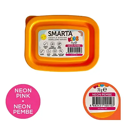 Smarta Kids Modelleme Hamuru 70 gr Neon Pembe - 5