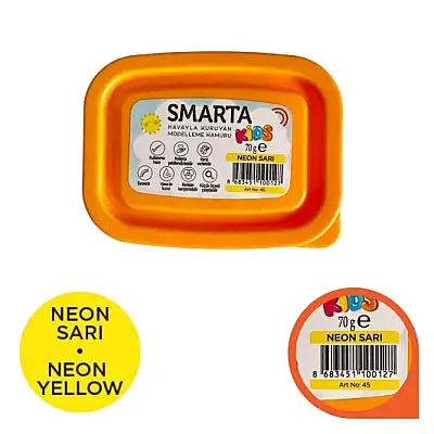 Smarta Kids Modelleme Hamuru 70 gr Neon Sarı - 12