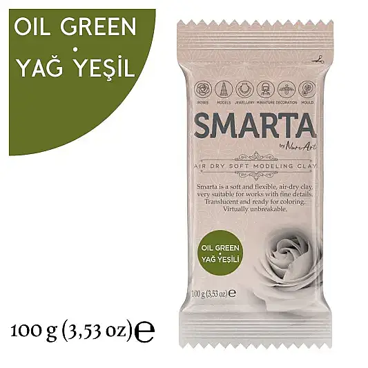 Smarta Modelleme Hamuru 100 Gr Yağ Yeşil Renk - 1