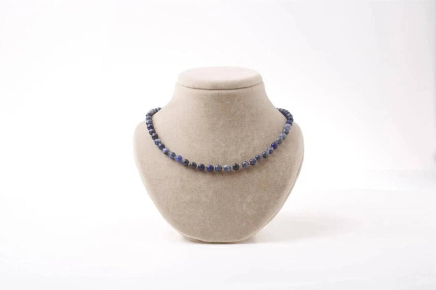 Sodalit 6 mm Dizi Doğal Taş Kolye - 1