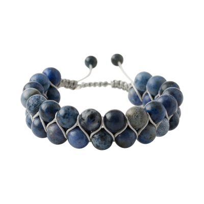Sodalit 8mm Çift Sıra Makrome Doğal Taş Bileklik - 3