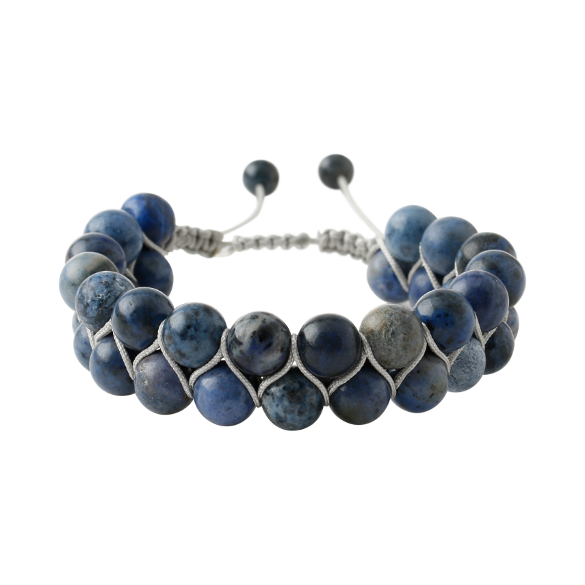 Sodalit 8mm Çift Sıra Makrome Doğal Taş Bileklik - 3