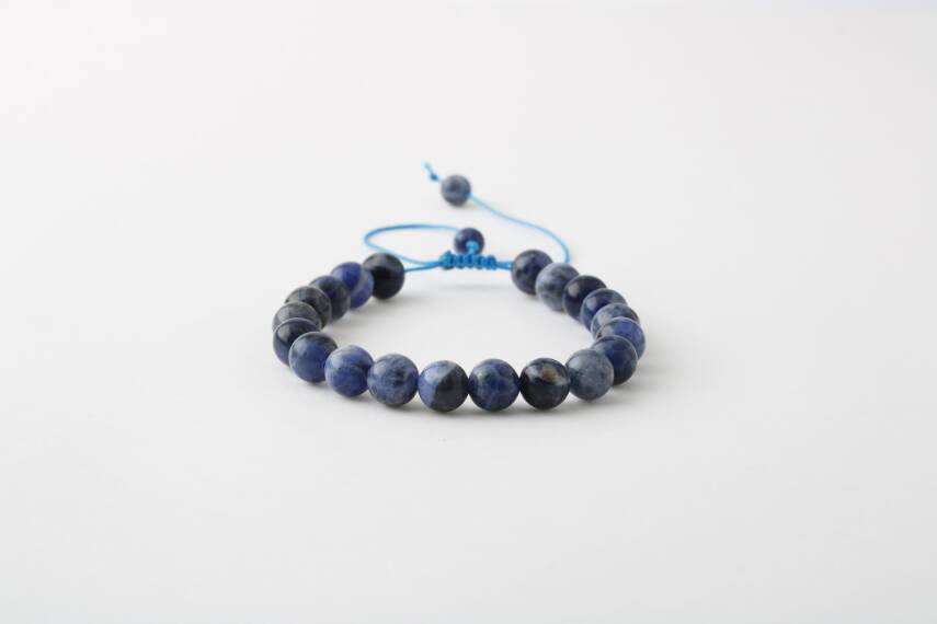 Sodalit 8mm Merdiven Kapama Doğal Taş Bileklik - 1