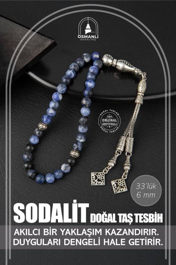 Sodalit Doğal Taş Tesbih 33lük - 6mm - 2