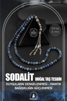 Sodalit Doğal Taş Tesbih 99luk - 6mm - 2