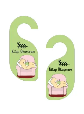 Şşş Kitap Okuyorum Kapı Askısı Kapı Uyarı Levhası - 4