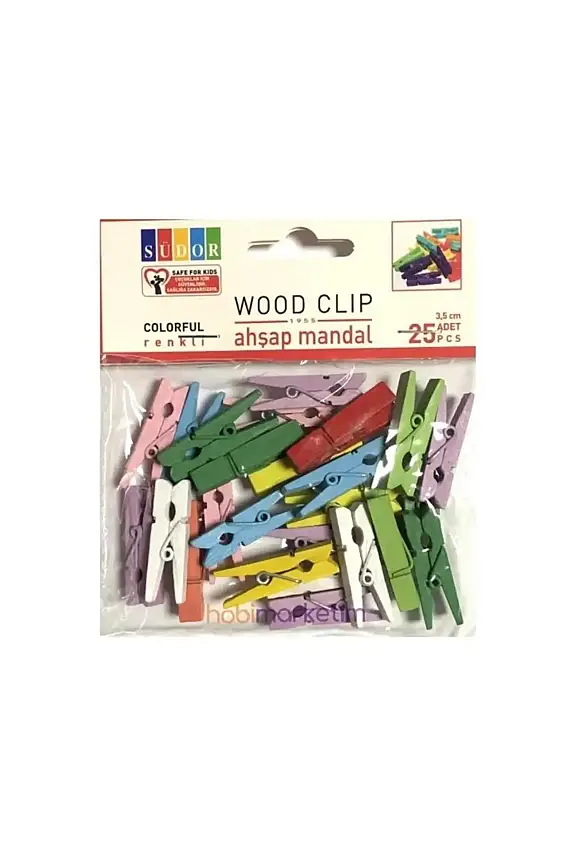 Südor Ahşap Mini Mandal Renkli - 1