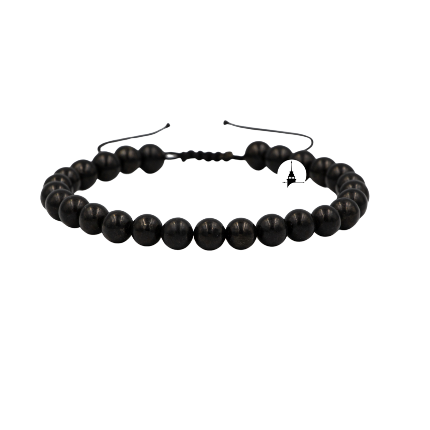 Şungit 6mm Merdiven Kapama Doğal Taş Bileklik - 2